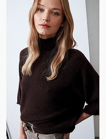 Maglione a collo alto a coste dilvin