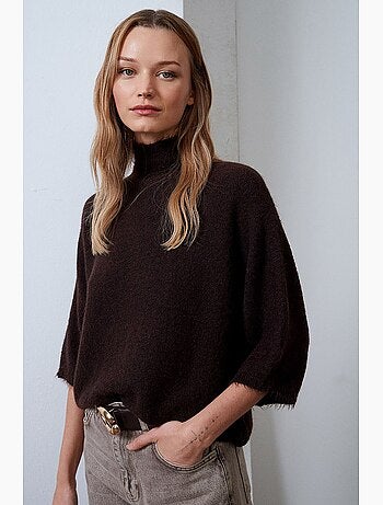Maglione a collo alto a coste dilvin