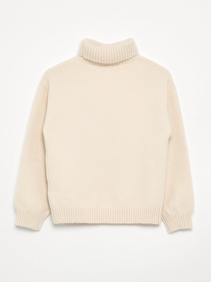 Maglione a collo alto a tinta unita Beige - Kiabi