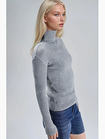 Maglione a collo alto aderente e testurizzato my fashion