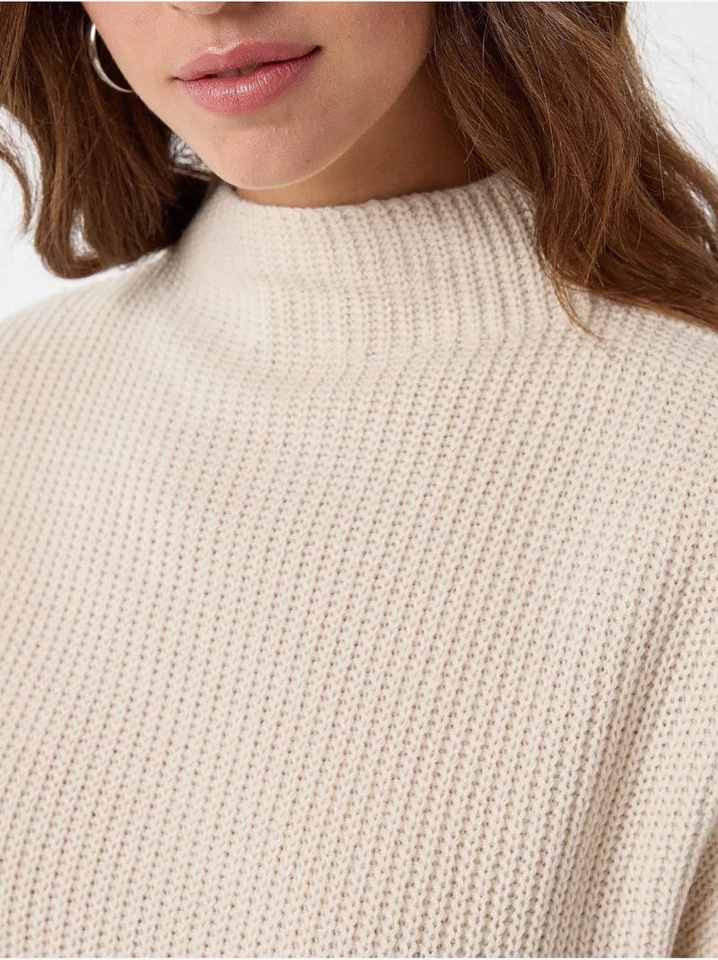 Maglione a collo alto Beige naturale - Kiabi