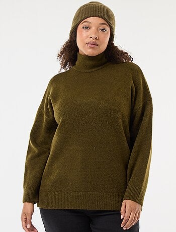 Maglione a collo alto con dettaglio gioiello sulla schiena