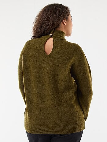 Maglione a collo alto con dettaglio gioiello sulla schiena