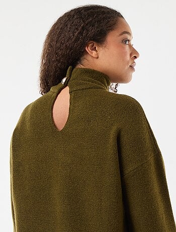 Maglione a collo alto con dettaglio gioiello sulla schiena