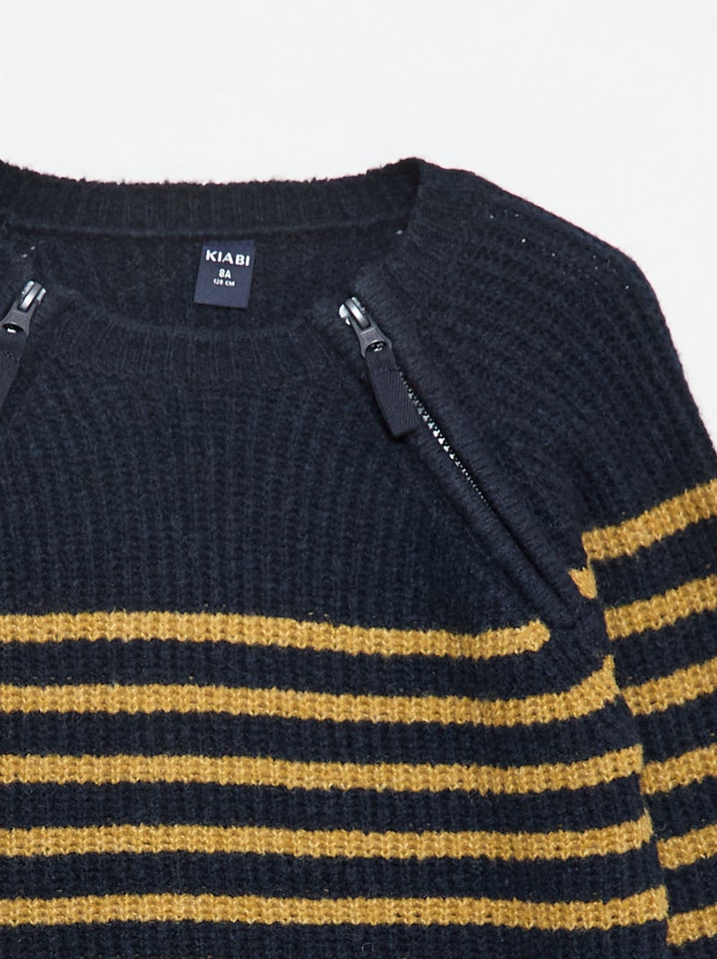 Maglione a collo alto con doppia apertura zip - So Easy Blu - Kiabi