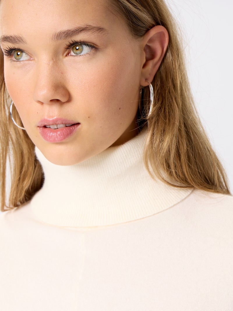 Maglione a collo alto con maniche a pipistrello Bianco - Kiabi