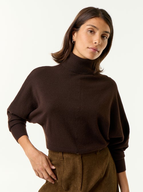 Maglione a collo alto con maniche a pipistrello - Kiabi