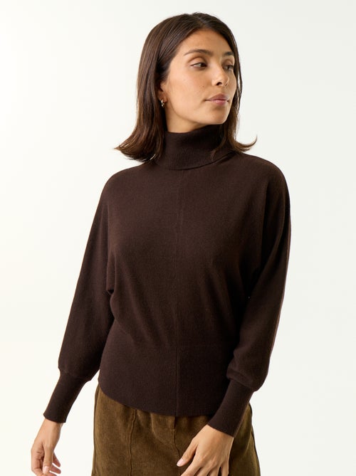 Maglione a collo alto con maniche a pipistrello - Kiabi