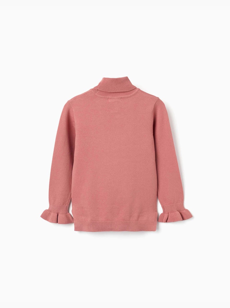 Maglione a collo alto con polsini arricciati Rosa - Kiabi