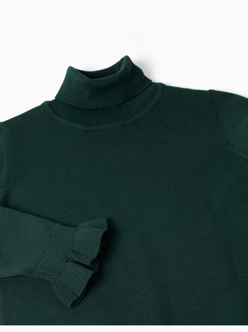 Maglione a collo alto con polsini arricciati - Kiabi