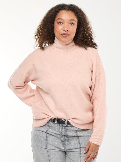 Maglione a collo alto con spacco gioiello sulla schiena - Kiabi