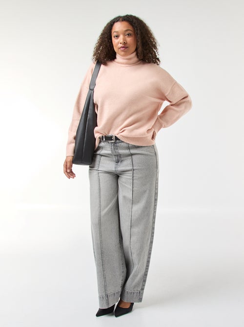 Maglione a collo alto con spacco gioiello sulla schiena - Kiabi