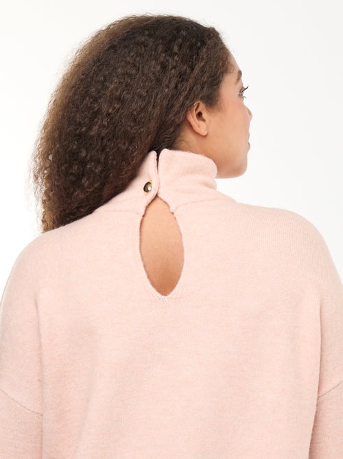 Maglione a collo alto con spacco gioiello sulla schiena - Kiabi