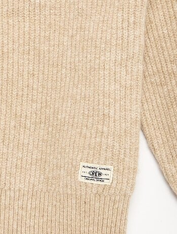 Maglione a collo alto con zip a maglia grossa