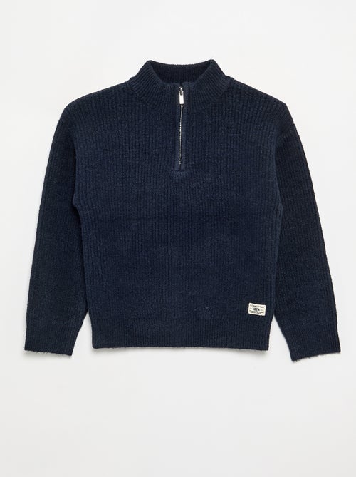 Maglione a collo alto con zip a maglia grossa - Kiabi
