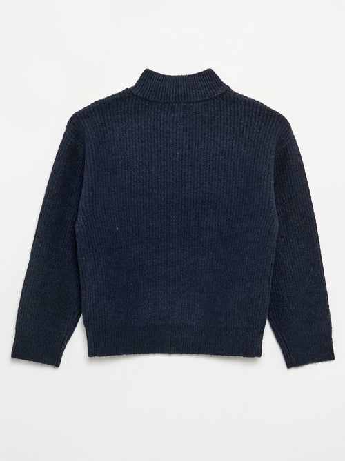 Maglione a collo alto con zip a maglia grossa - Kiabi