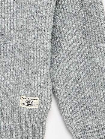 Maglione a collo alto con zip a maglia grossa