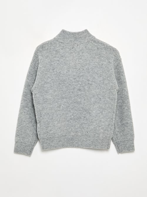 Maglione a collo alto con zip a maglia grossa - Kiabi