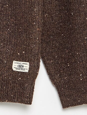 Maglione a collo alto con zip a maglia grossa