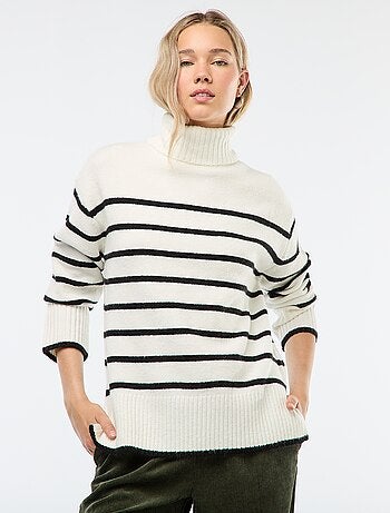 Maglione a collo alto in maglia a punto grosso