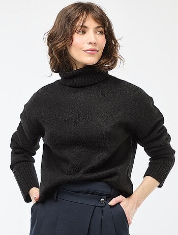 Maglione a collo alto in maglia a punto grosso