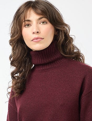 Maglione a collo alto in maglia a punto grosso