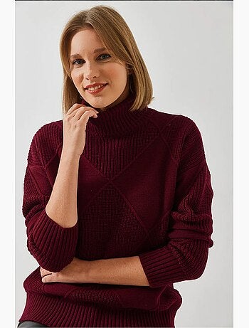 Maglione a collo alto in maglia lucci