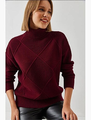 Maglione a collo alto in maglia lucci