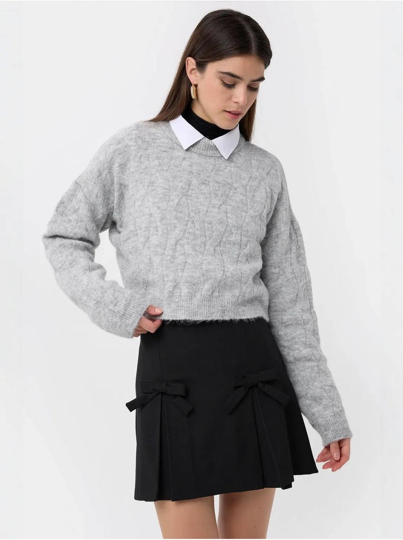 Maglione a collo alto lavorato a maglia Grigio chiaro - Kiabi