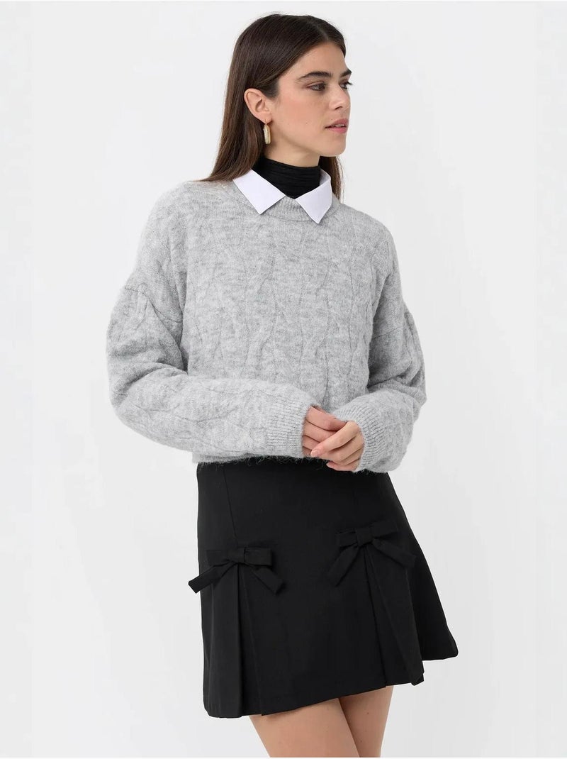 Maglione a collo alto lavorato a maglia Grigio chiaro - Kiabi