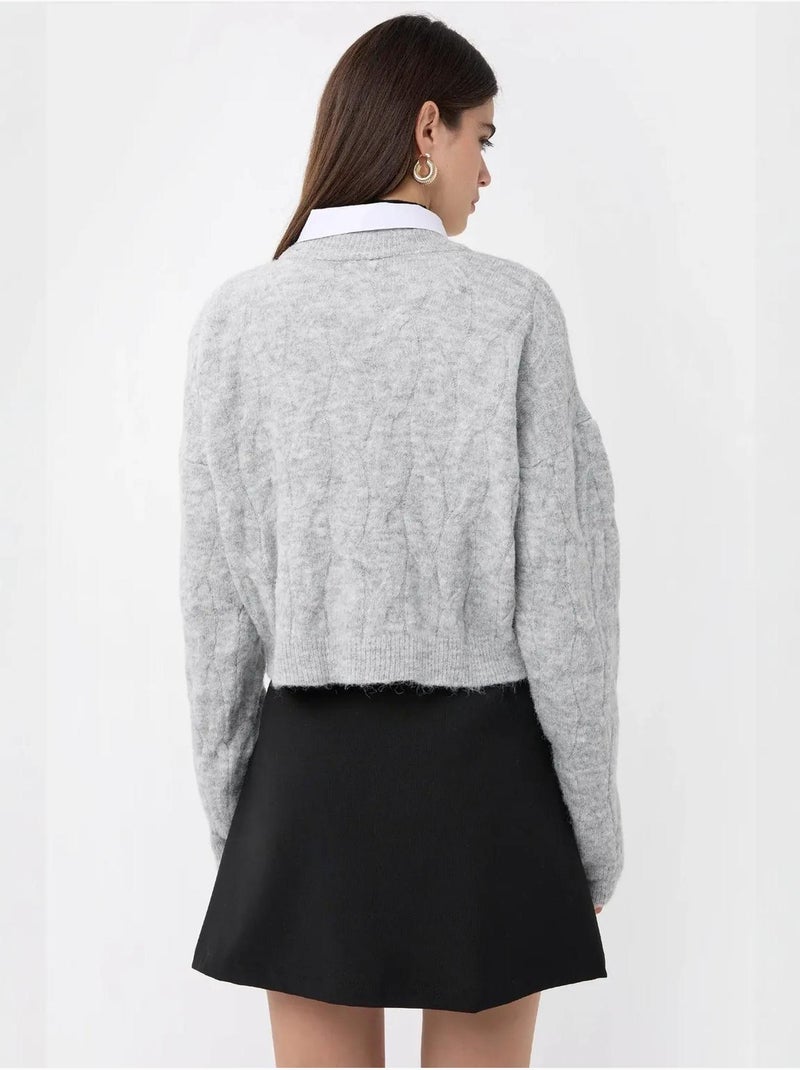 Maglione a collo alto lavorato a maglia Grigio chiaro - Kiabi