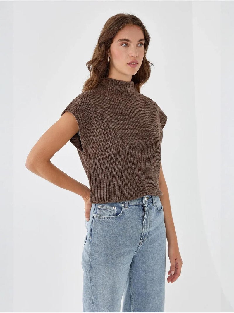 Maglione a collo alto Marrone - Kiabi