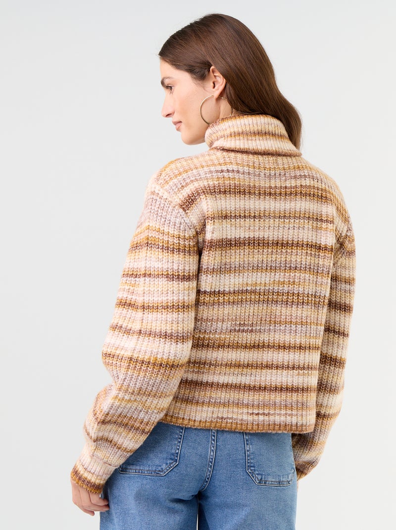 Maglione a collo alto multicolore Beige - Kiabi