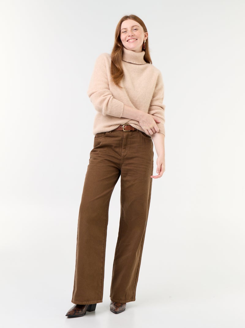 Maglione a collo alto tinta unita Beige - Kiabi