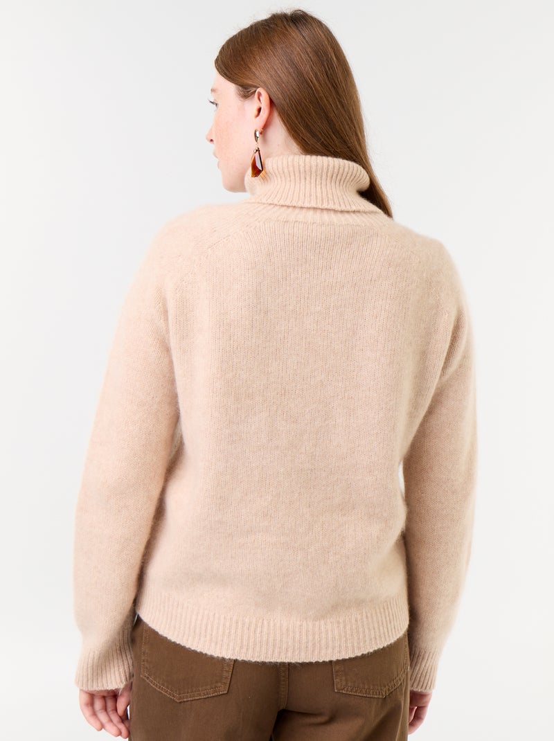 Maglione a collo alto tinta unita Beige - Kiabi