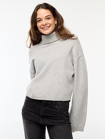 Maglione a collo alto tinta unita
