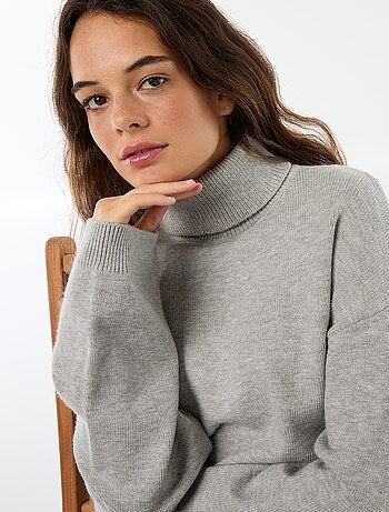 Maglione a collo alto tinta unita