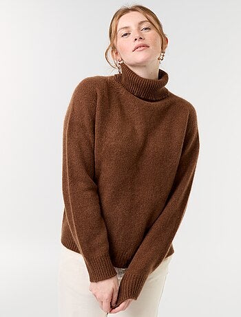 Maglione a collo alto tinta unita