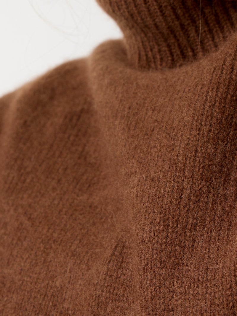Maglione a collo alto tinta unita Marrone - Kiabi