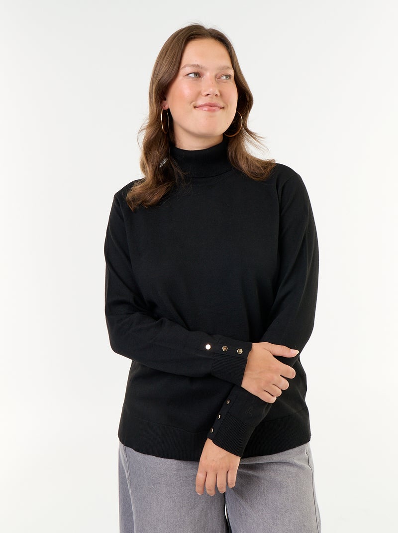 Maglione a collo alto tinta unita Nero - Kiabi