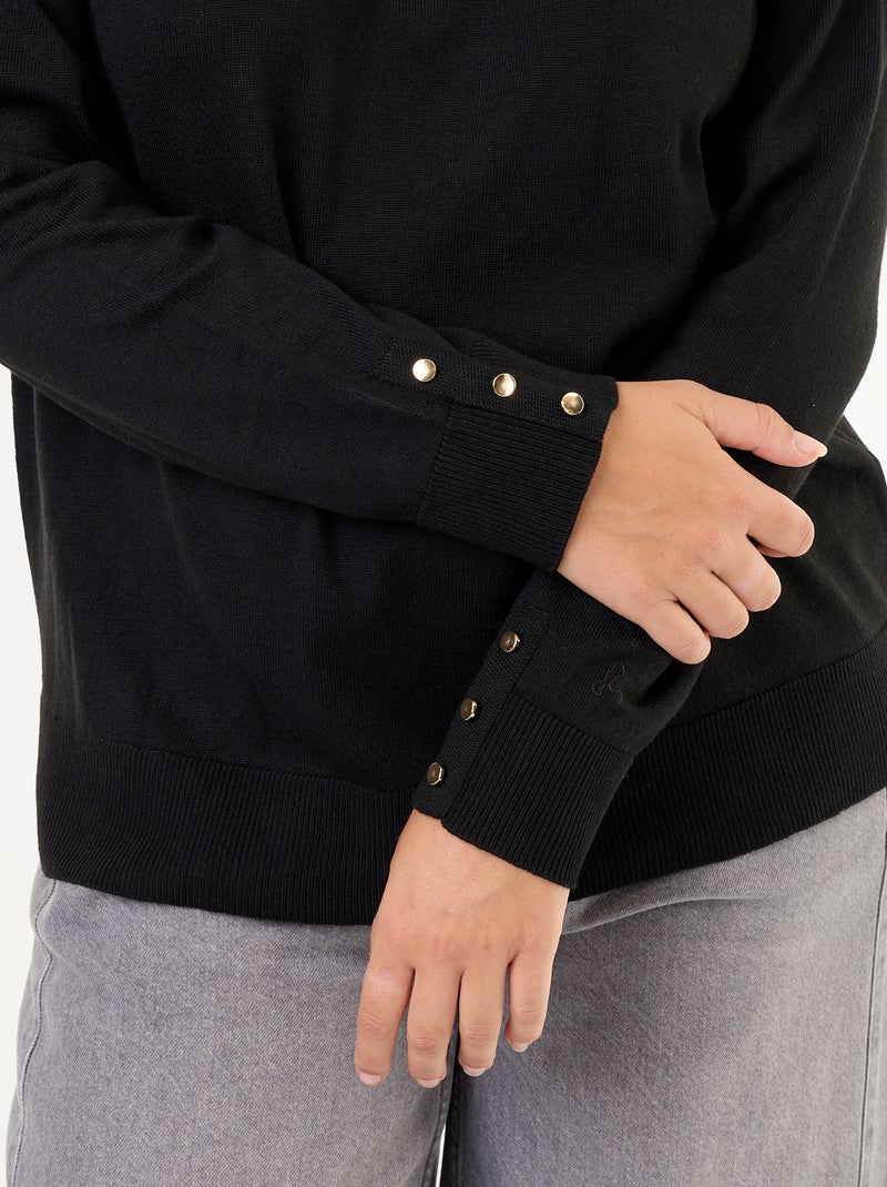 Maglione a collo alto tinta unita Nero - Kiabi