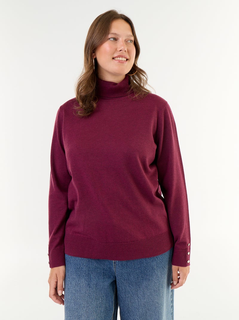 Maglione a collo alto tinta unita Rosa - Kiabi