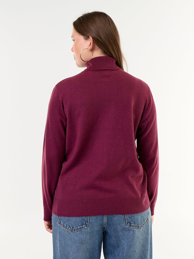 Maglione a collo alto tinta unita Rosa - Kiabi