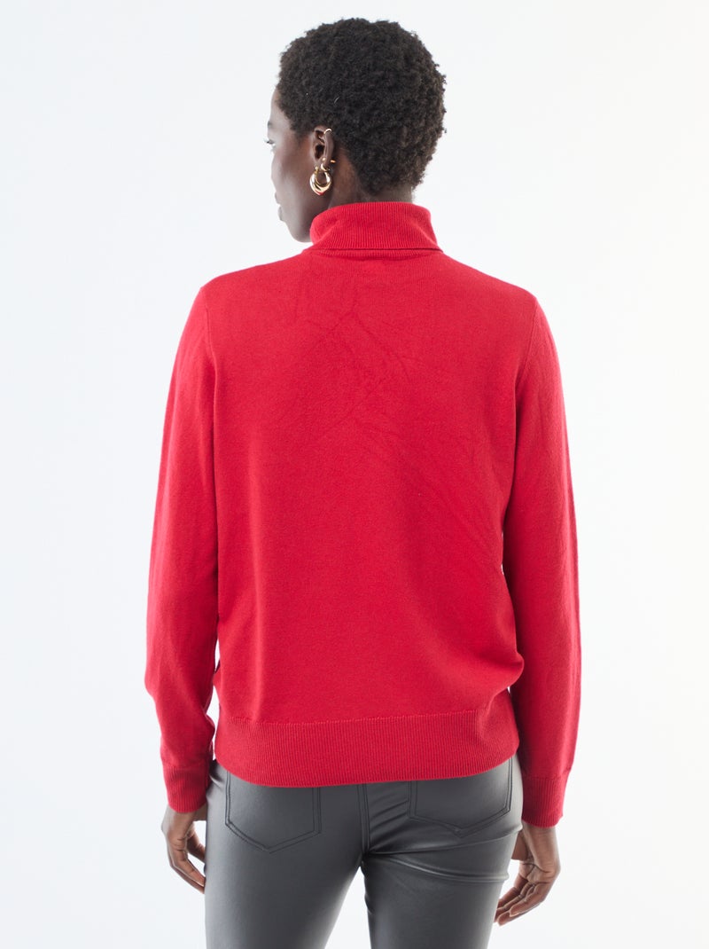 Maglione a collo alto tinta unita Rosso - Kiabi