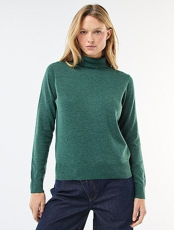 Maglione a collo alto tinta unita