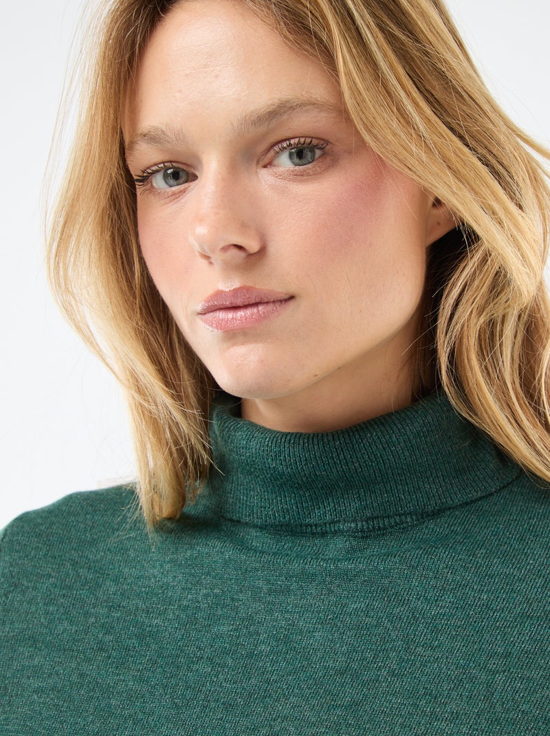 Maglione A Collo Alto Tinta Unita Verde Donna 12 00 Kiabi