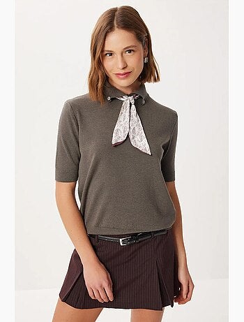 Maglione a collo polo con dettaglio sciarpa istanbul
