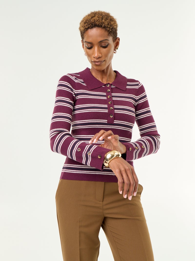 Maglione a collo polo Viola - Kiabi