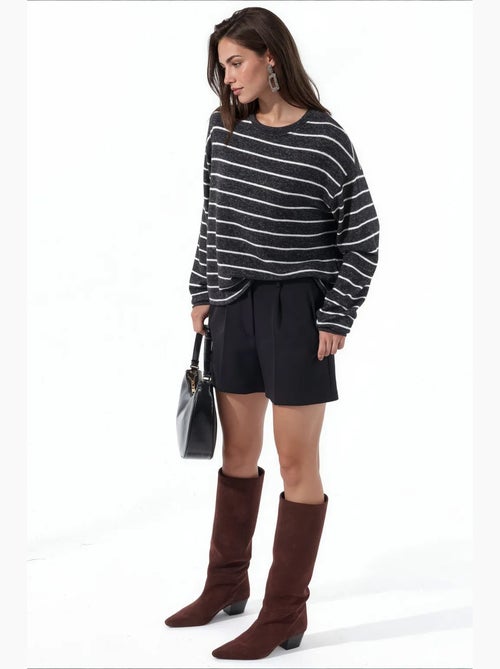 Maglione a coste a righe con girocollo busem - Kiabi Maglione a coste a righe con girocollo busem - Kiabi
