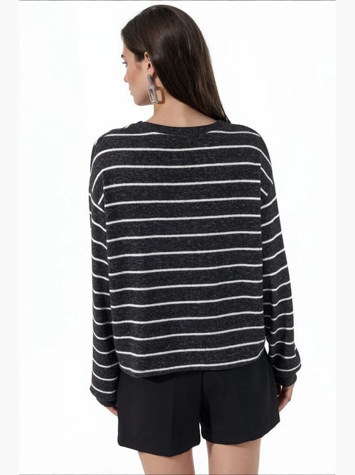 Maglione a coste a righe con girocollo busem - Kiabi Maglione a coste a righe con girocollo busem - Kiabi